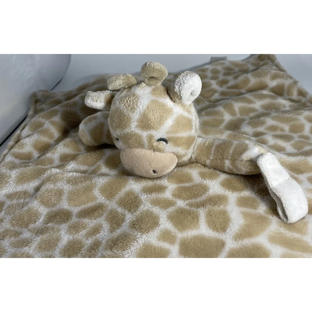 Carter's Baby Unisex OS Security‎ Blanket Tan Giraffe Spotted Plush Lovey Lovie